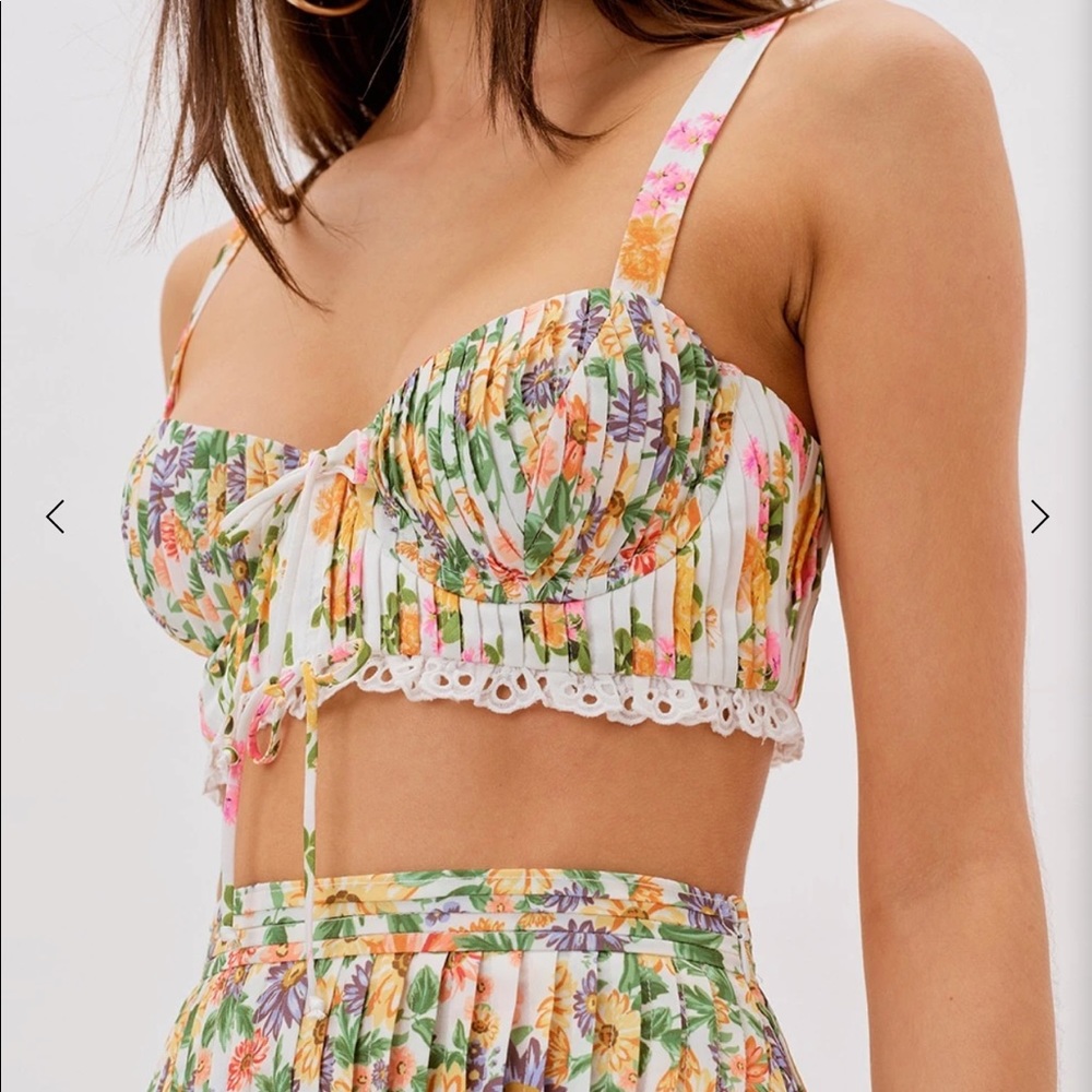 For Love and Lemons Rosalyn Crop Top